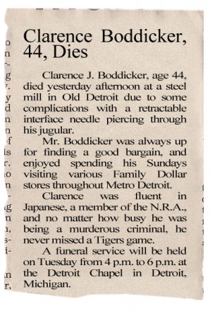 1987 Obituary For Clarence Boddicker